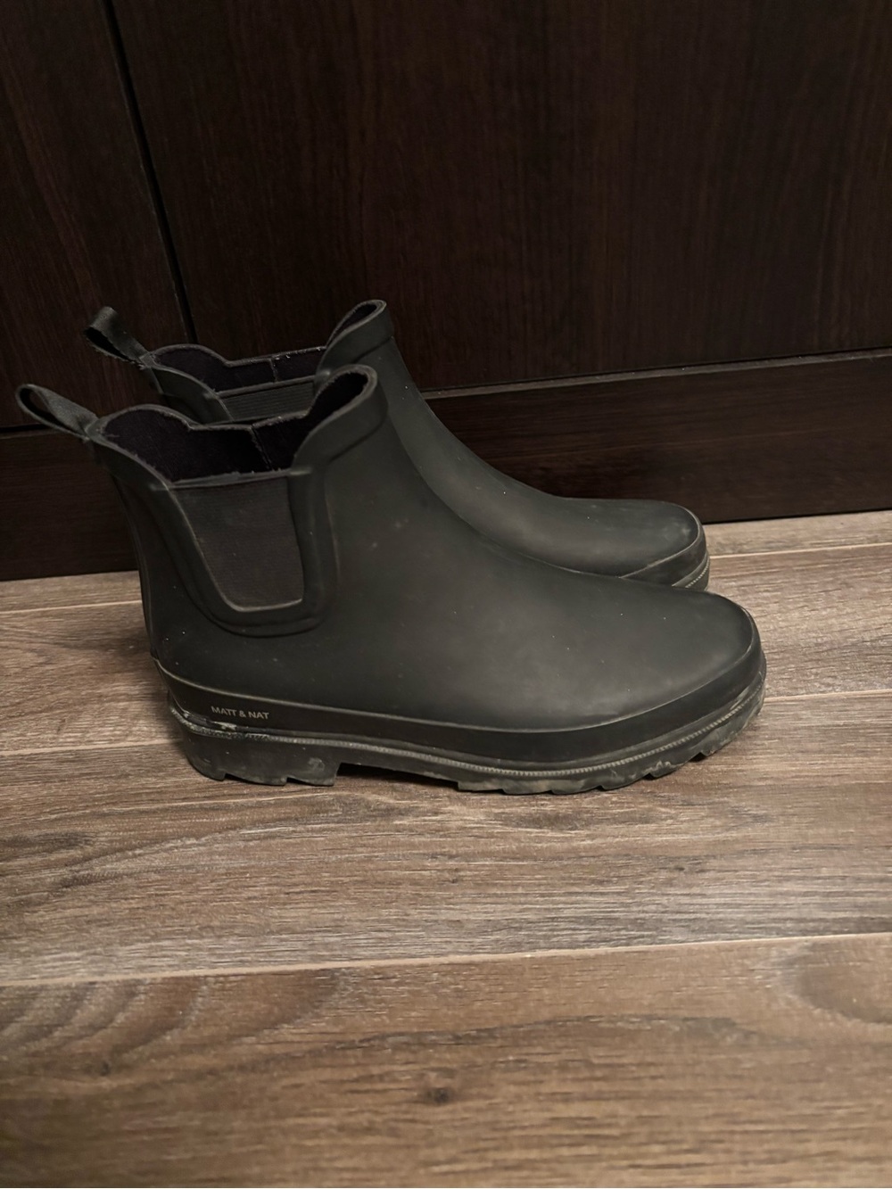 Matt & Nat Matte Black Chelsea Rain Boots